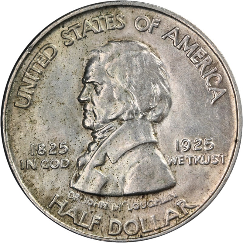 1925 Fort Vancouver Silver Half Dollar Uncirculated BU Details: 1925 Fort Vancouver Silver Half Dollar Uncirculated BU Details This 1925 Fort Vancouver Commemorative Half Dollar features attractive luster and a strong strike. The coin is uncirculated with BU detai
