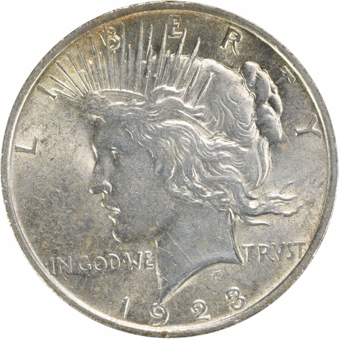 1923 Peace Silver Dollar Coin AU Uncertified 90% Silver: 1923 Peace Silver Dollar Coin AU Uncertified 90% Silver This 1923 Peace Silver Dollar is a remarkable piece of American history, showcasing the artistry of designer Anthony de Francisci. This coin, wh