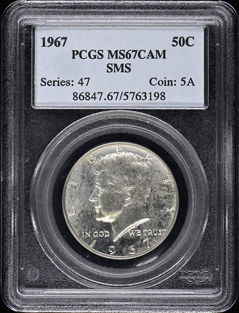 1967 Kennedy Half Dollar 50C PCGS SP67CAM Silver Clad Uncirculated: 1967 Kennedy Half Dollar 50C PCGS SP67CAM Silver Clad Uncirculated This 1967 Kennedy Half Dollar showcases exceptional quality, certified by PCGS with a grade of SP67CAM, indicating its outstanding vi