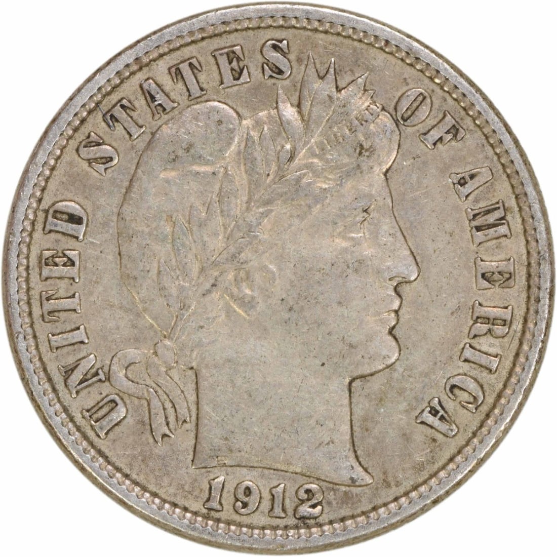 1912-D Barber Silver Dime AU Uncertified 10C 90% Silver: 1912-D Barber Silver Dime AU Uncertified 10C 90% Silver This 1912-D Barber Silver Dime is a remarkable piece of numismatic history, showcasing the artistry of designer Charles E. Barber. Struck in Den