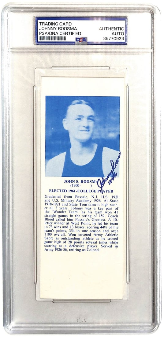 Basketball Hall of Fame Bookmark Signed by Johnny Roosma PSA Authenticated (1 of 2)