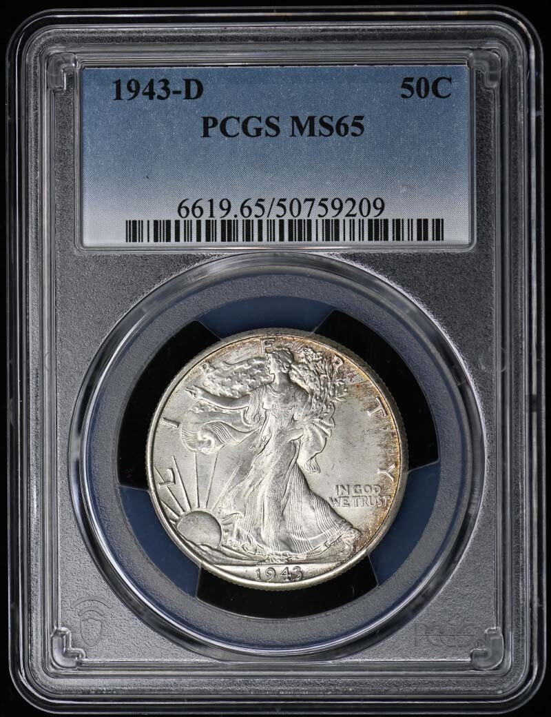 1943-D Walking Liberty Half Dollar PCGS MS65 Uncirculated Coin (1 of 2)
