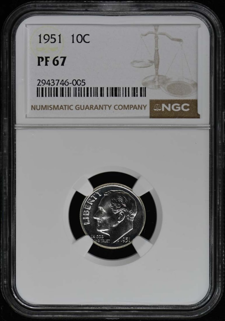 1951 NGC PR67 Silver Roosevelt Dime Uncirculated (1 of 2)