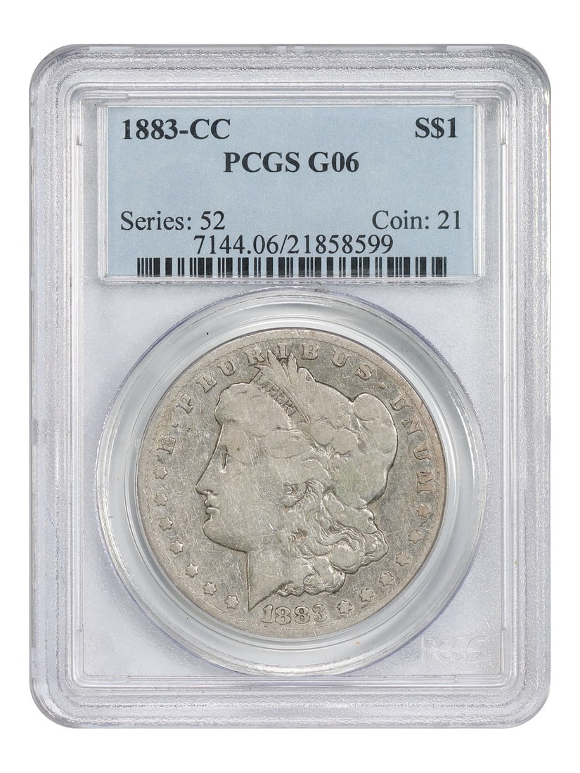 PCGS Graded 1883 Carson City Morgan Silver Dollar Good 6: PCGS Graded 1883 Carson City Morgan Silver Dollar Good 6 This 1883-CC Morgan Dollar is graded Good 06 by PCGS and features the popular Carson City mint mark. As one of the more common CC-Mint Morgan d