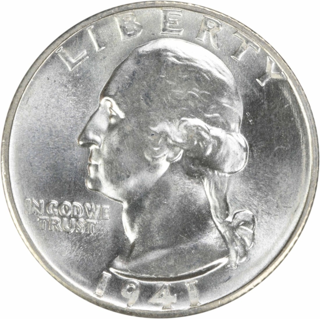 Choice BU Plus 1941-D Silver 25C Washington Quarter Uncertified: Choice BU Plus 1941-D Silver 25C Washington Quarter Uncertified This is a 1941-D Washington Quarter composed of silver. The coin is uncirculated with a Choice BU+ grade and was minted in Denver. It is