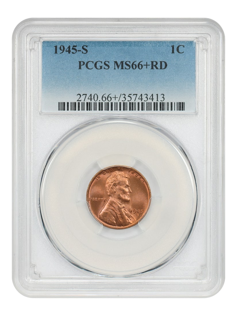 PCGS Graded MS66+RD 1945-S Lincoln Wheat Cent (1 of 4)