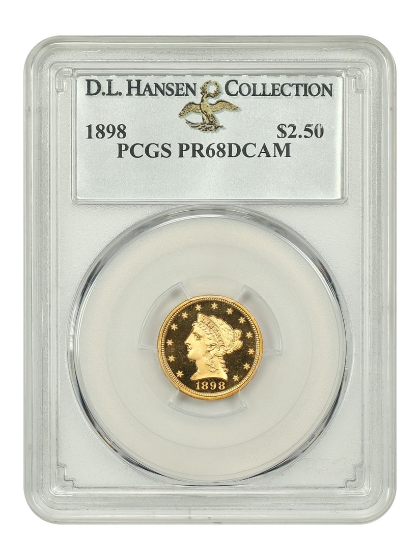 1898 Liberty Head $2.50 PCGS PR68DCAM Gold Coin Rare Beauty: 1898 Liberty Head $2.50 PCGS PR68DCAM Gold Coin Rare Beauty This remarkable 1898 Liberty Head $2.50 coin is certified by PCGS with a PR68DCAM grade, indicating its near-flawless condition. Struck in P