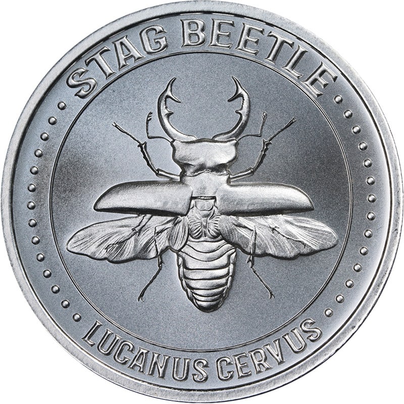 Stag Beetle 1 oz Silver Coin Uncirculated Intaglio Mint (1 of 2)