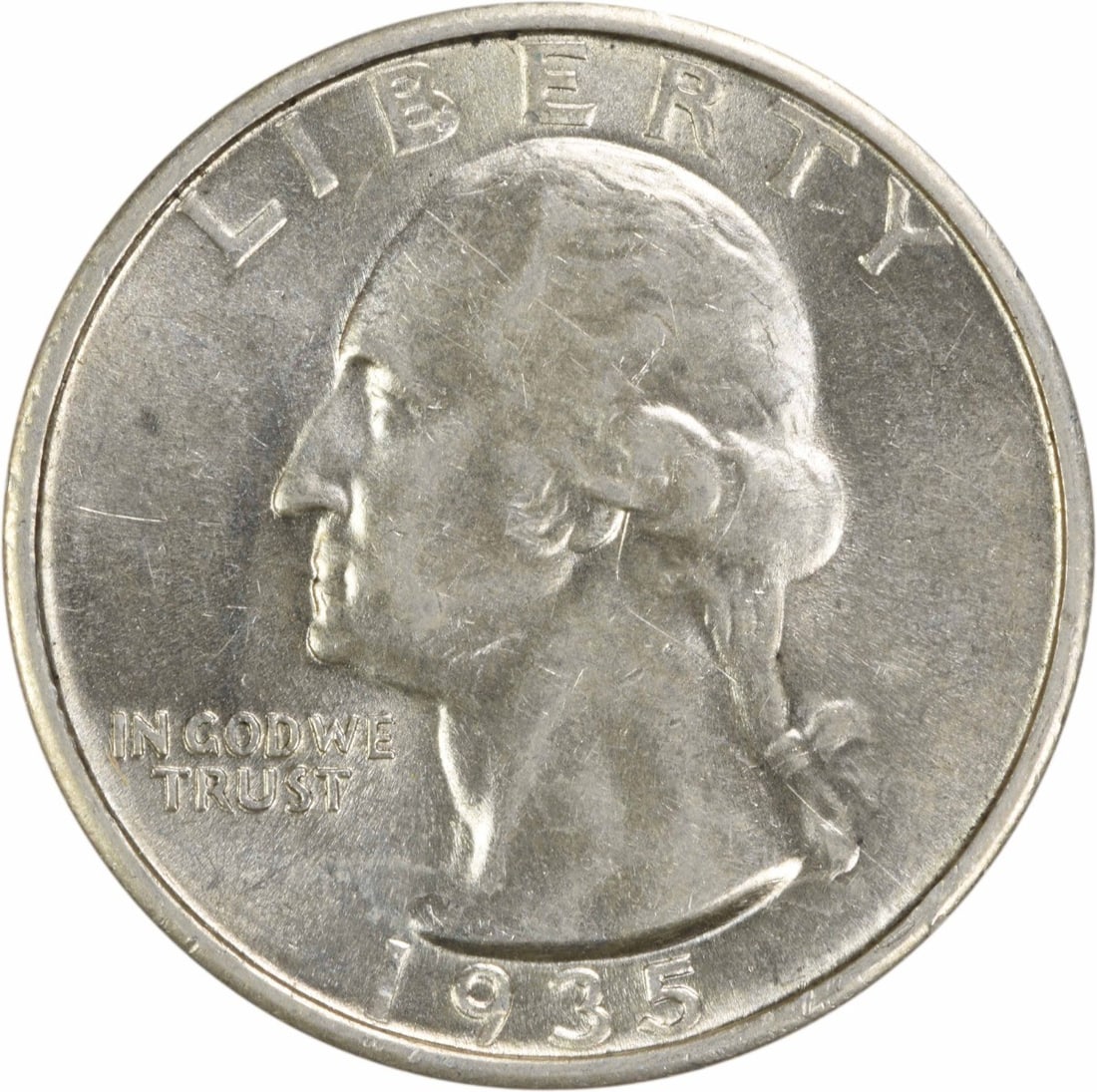 1935-S Washington Silver Quarter AU Uncertified 90% Silver: 1935-S Washington Silver Quarter AU Uncertified 90% Silver This 1935-S Washington Silver Quarter is a remarkable piece of numismatic history. Struck in San Francisco, it features a composition of 90% 