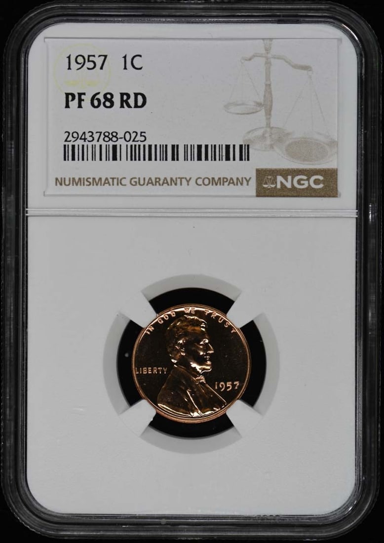 1957 Lincoln Cent Proof NGC PR68RD Philadelphia Mint (1 of 2)