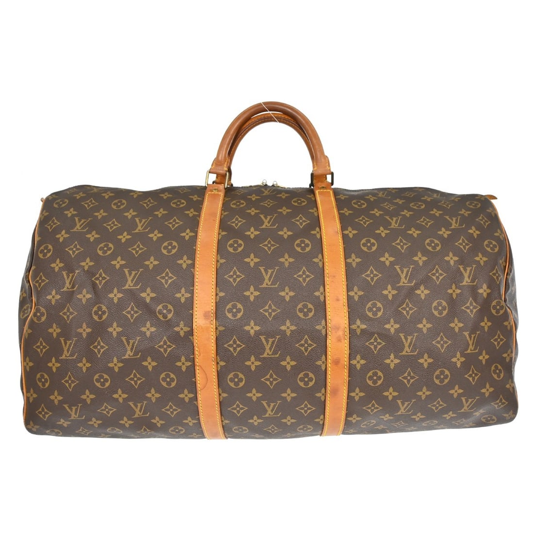 Louis Vuitton Keepall Monogram Brown Canvas Travel Duffel Bag Unisex 60cm: Louis Vuitton Keepall Monogram Brown Canvas Travel Duffel Bag Unisex 60cm The Louis Vuitton Keepall Bag features the iconic Monogram canvas in brown, designed for unisex use. This spacious travel bag 