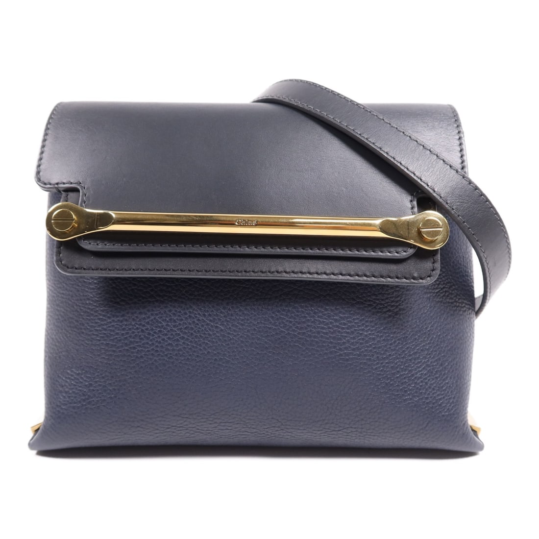 Chloe Clare Shoulder Bag Calfskin Leather Blue GHW (1 of 17)