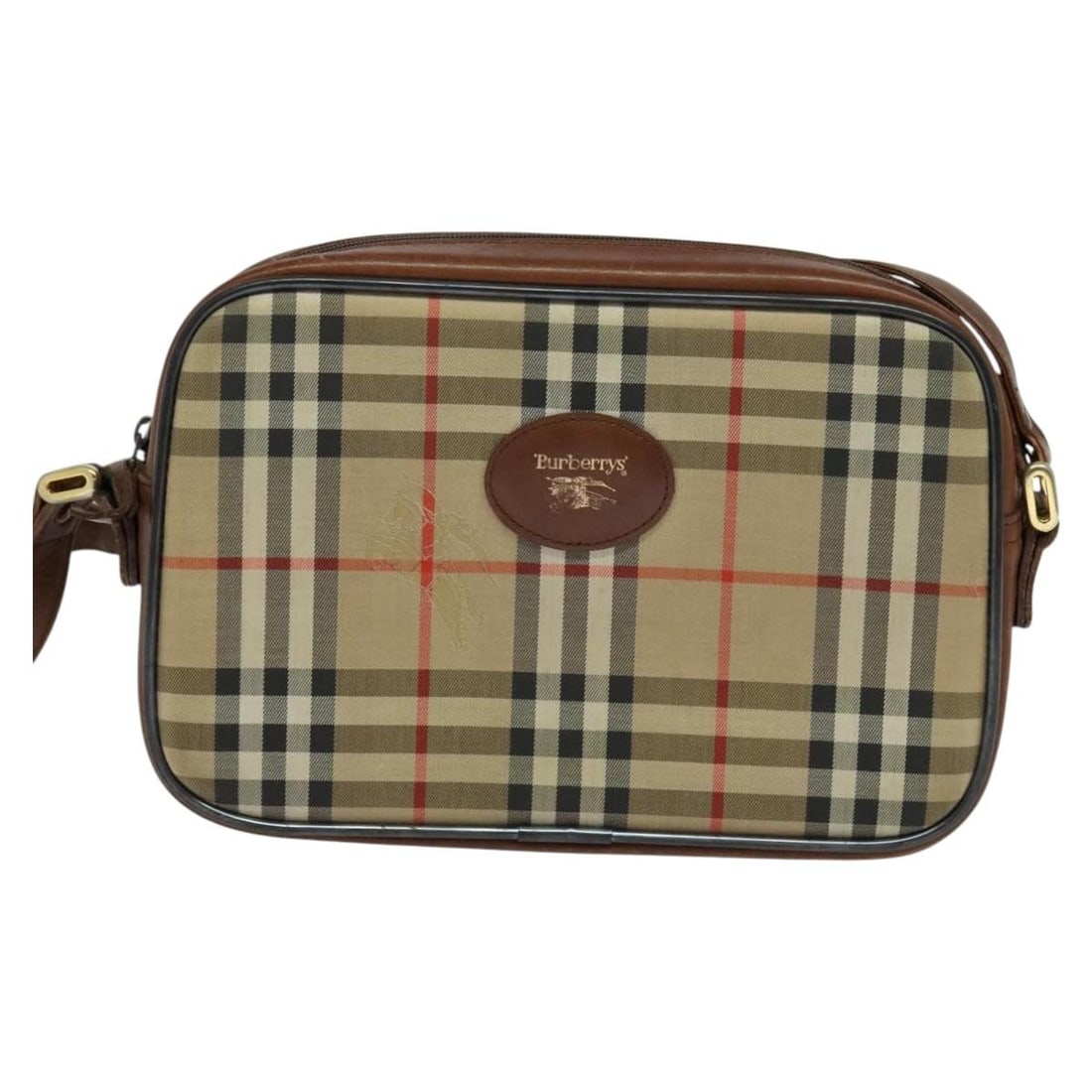 Burberry Vintage Check Canvas Camera Bag Beige 27cm Crossbody: Burberry Vintage Check Canvas Camera Bag Beige 27cm Crossbody This Burberry Camera Bag features the classic vintage check canvas in beige, designed for women. The bag shows signs of use, including sur
