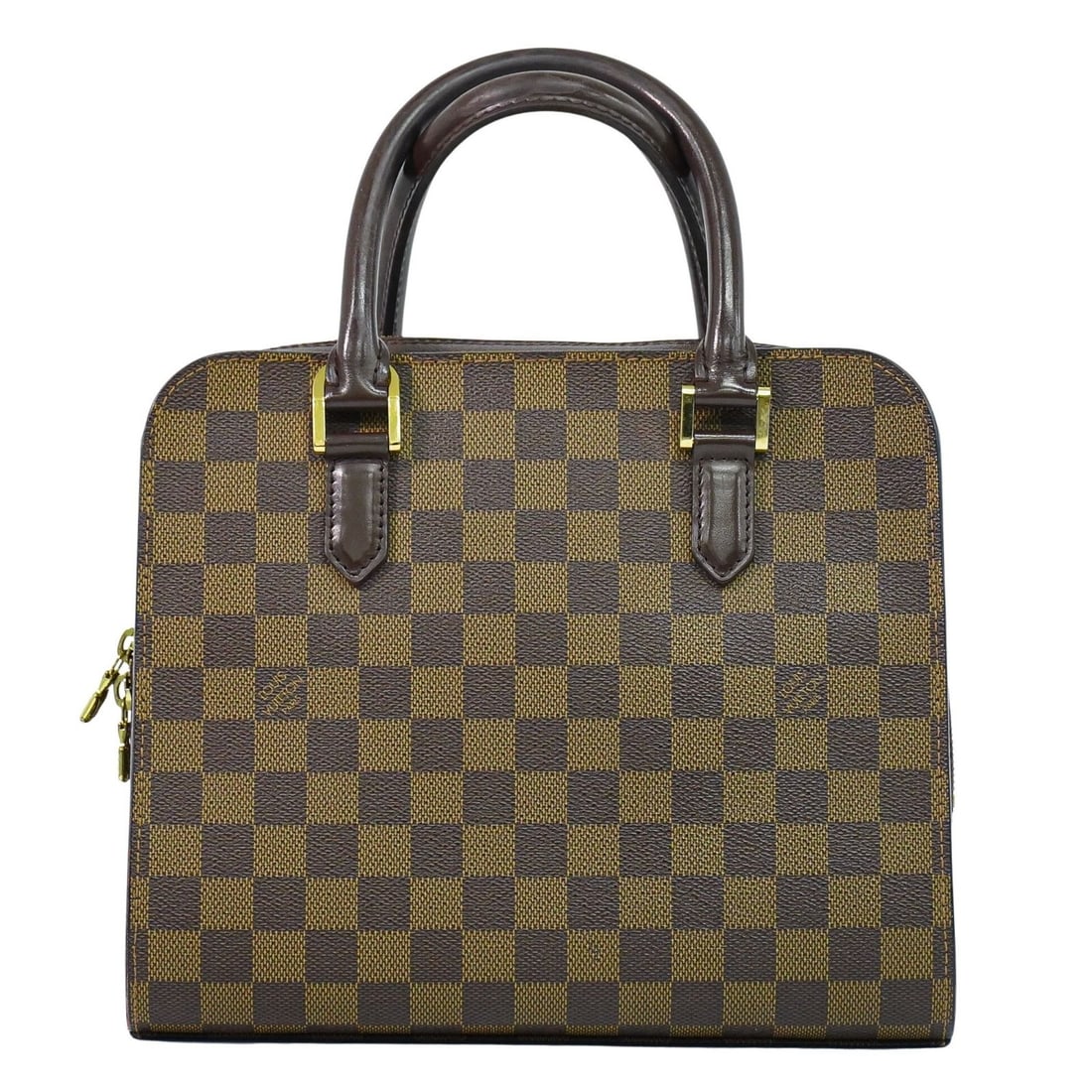 Louis Vuitton Triana Canvas Shoulder Bag Brown 25cm by 21cm by 11cm: Louis Vuitton Triana Canvas Shoulder Bag Brown 25cm by 21cm by 11cm The Louis Vuitton Triana Bag features a classic brown Damier canvas design crafted for women. This French-made bag offers a compact 
