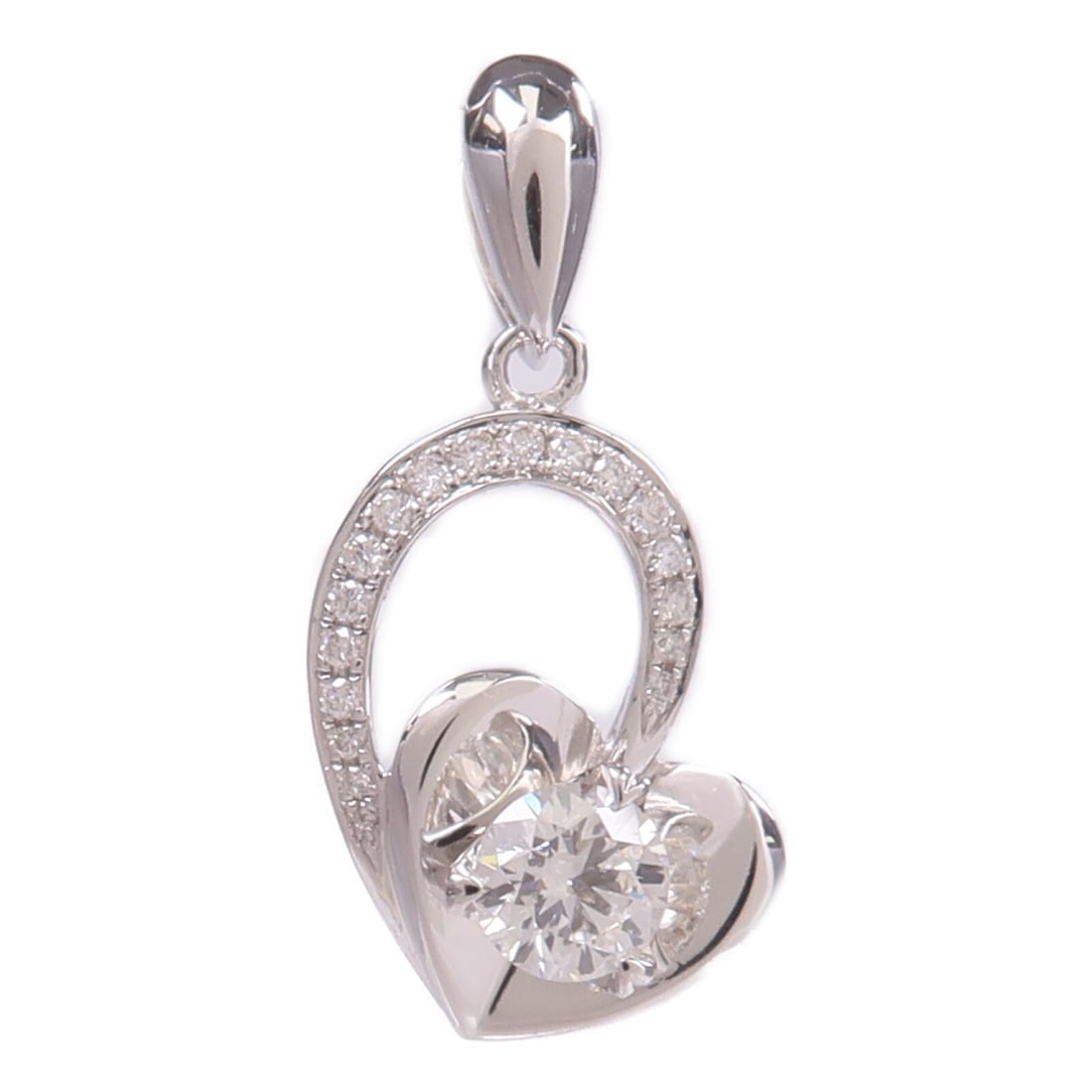 Diamond Pendant in 18K White Gold for Women: Diamond Pendant in 18K White Gold for Women This elegant women's pendant top features a sparkling diamond set in 18K white gold. Designed with a timeless style, it makes a sophisticated addition to an