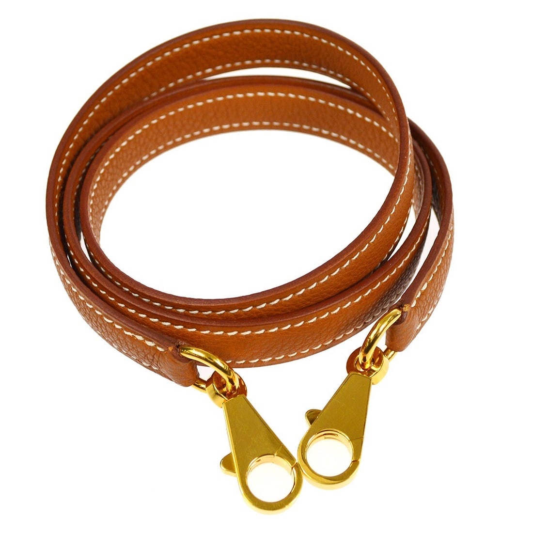 Leather Shoulder Strap in Gold Tone by Hermes Kelly (1 of 6)