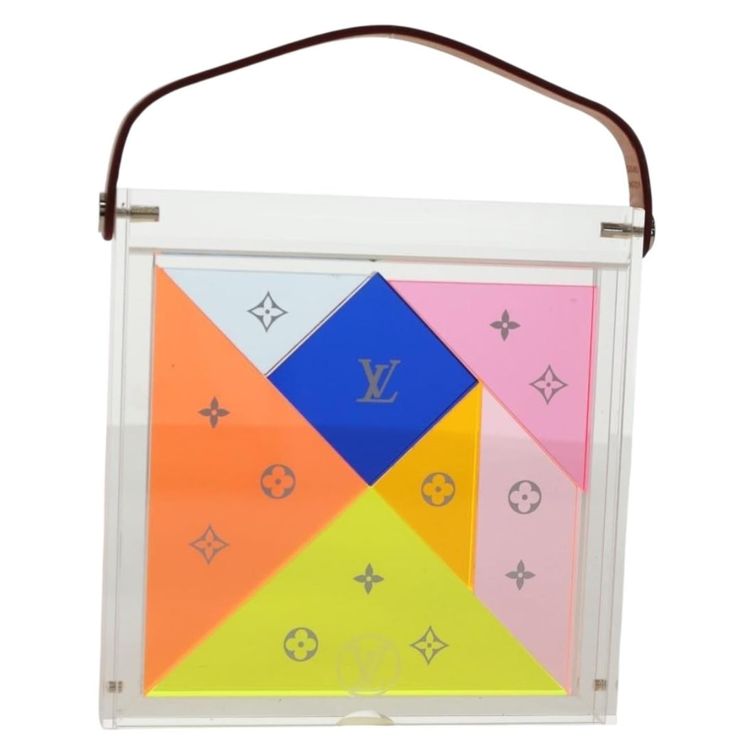 LOUIS VUITTON Clear Tangram Puzzle Domino GI0480 Italy Auth: LOUIS VUITTON Clear Tangram Puzzle Domino GI0480 Italy Auth Explore the elegance of this authentic Louis Vuitton Tangram Puzzle in clear acrylic. Designed as a stylish domino set, this piece showcases