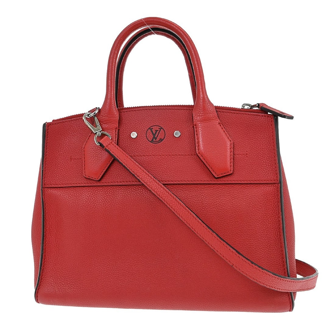 Red Leather Louis Vuitton City Steamer Purse 27cm by 21cm by 13cm (1 of 13)
