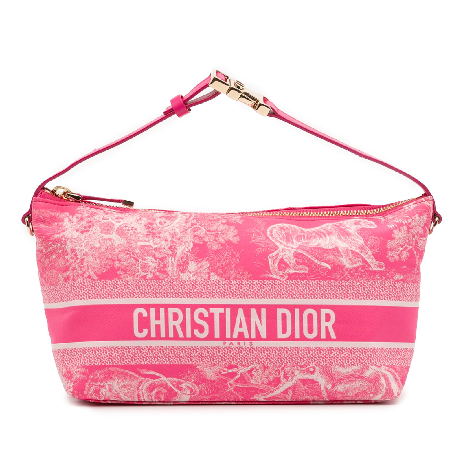 Dior Medium Toile de Jouy Travel Nomad Pouch Pink Fabric: Dior Medium Toile de Jouy Travel Nomad Pouch Pink Fabric Introducing the Medium Technical Fabric Toile de Jouy Reverse DiorTravel Nomad Pouch, a chic accessory by Dior crafted from durable technical f
