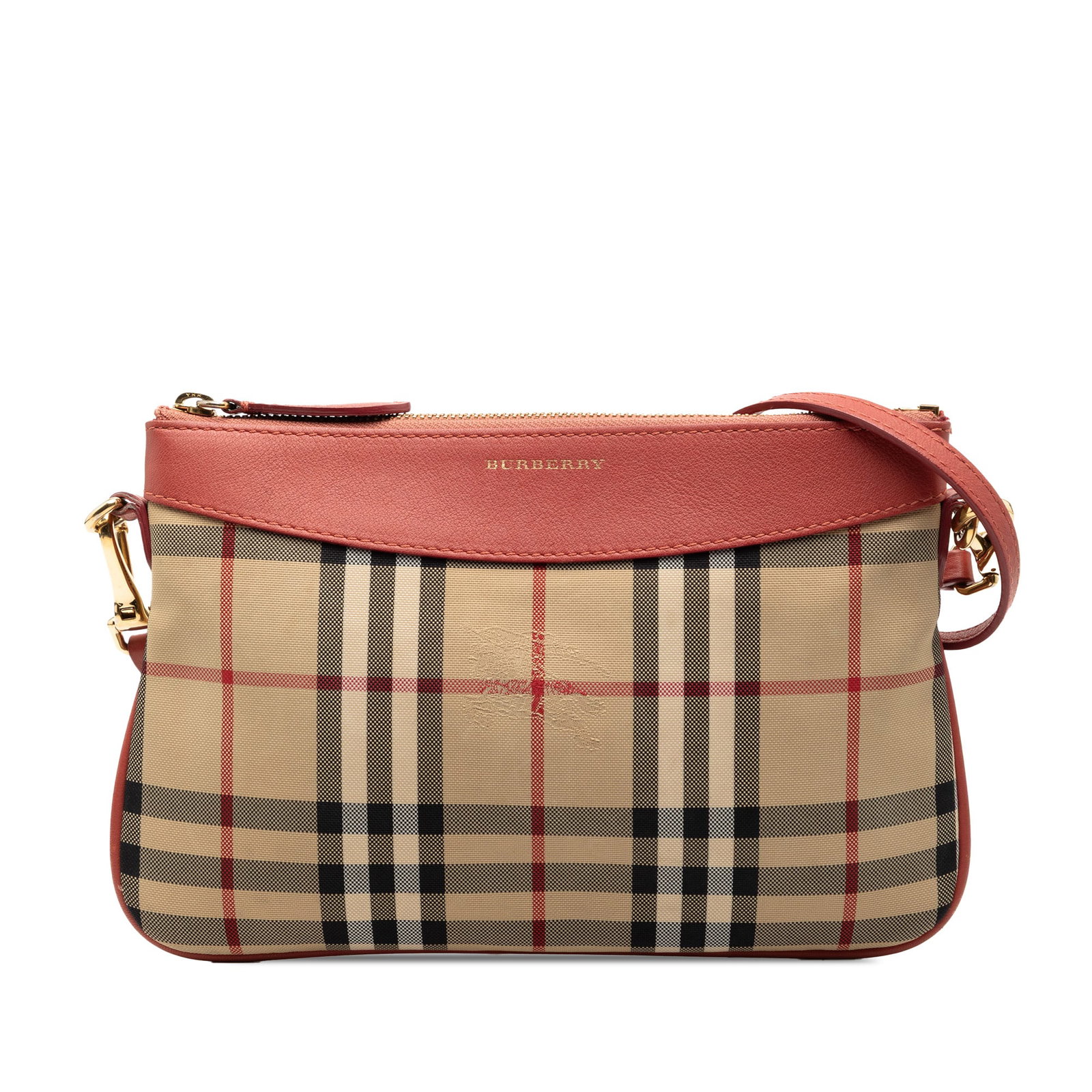 Burberry Peyton Crossbody Bag in Haymarket Check Canvas with Leather Trim (1 of 6)