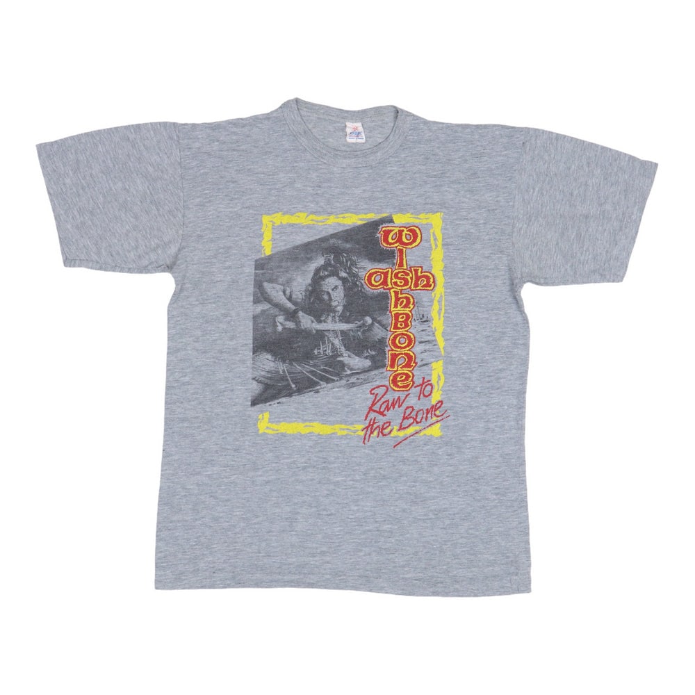 Vintage 1984 Wishbone Ash Tour Gray Poly Cotton T Shirt (1 of 5)