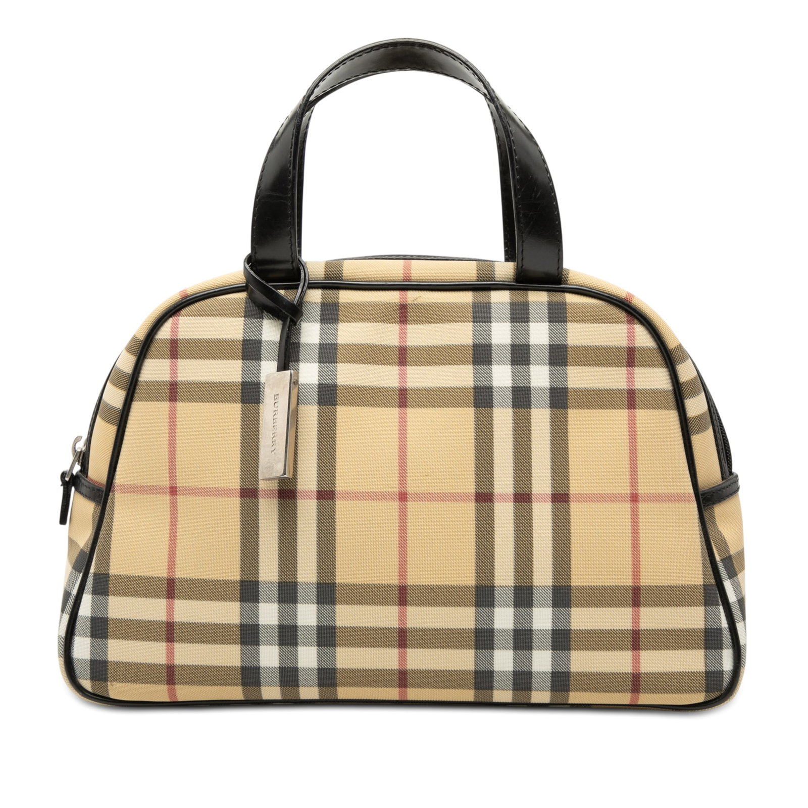 Burberry House Check Beige Coated Canvas Tote with Leather Trim (1 of 7)