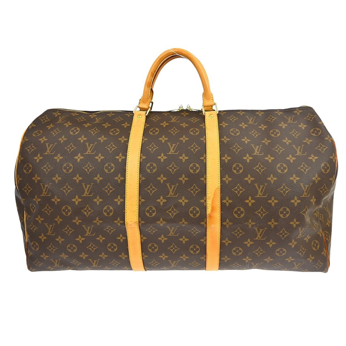 Louis Vuitton Keepall 60 Monogram Canvas Extra Large Travel Duffle Bag: Louis Vuitton Keepall 60 Monogram Canvas Extra Large Travel Duffle Bag The Louis Vuitton Keepall 60 is a vintage extra-large travel duffle bag crafted from signature monogram canvas leather. It featur