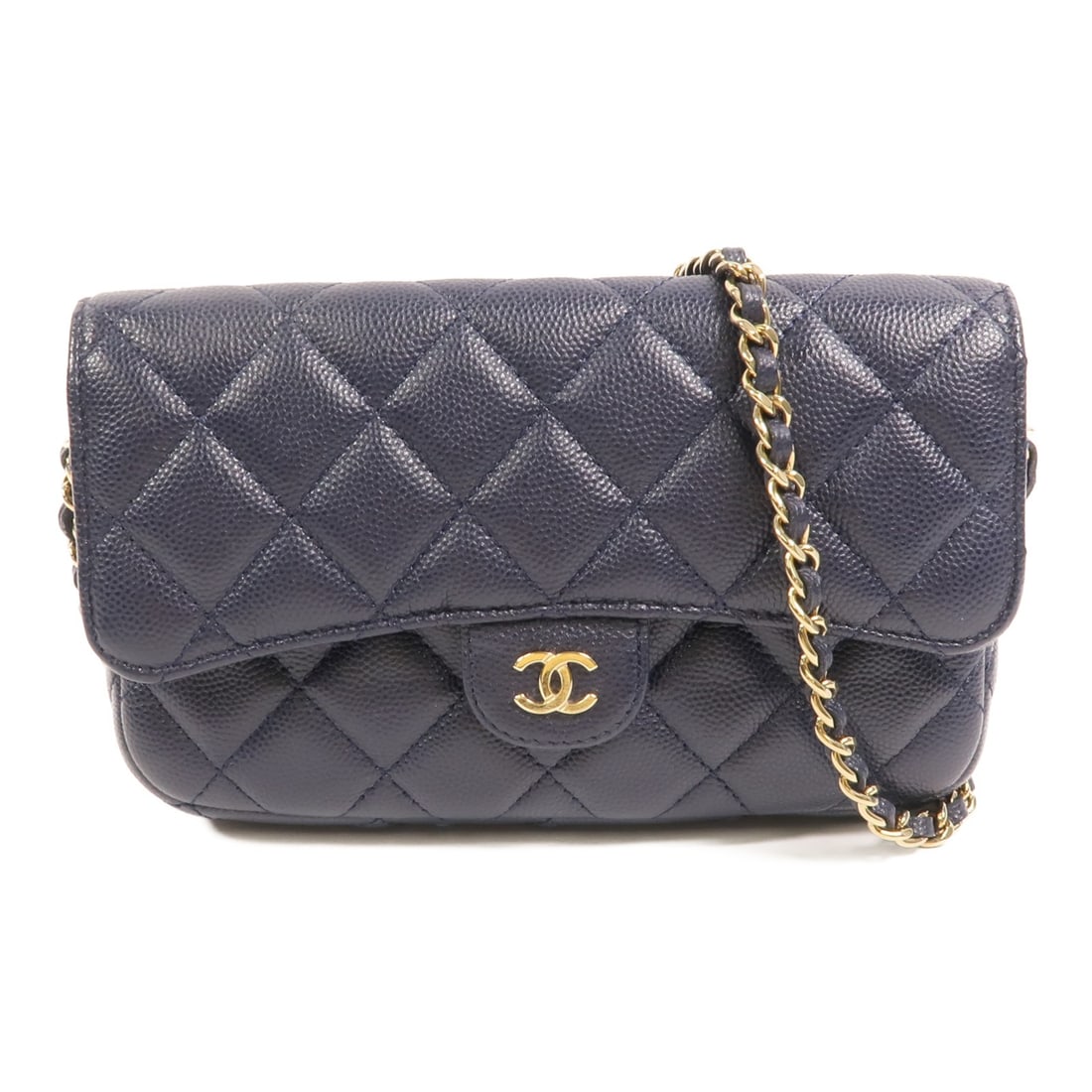 CHANEL AP2096 Blue Calfskin Shoulder Phone Bag GHW (1 of 16)