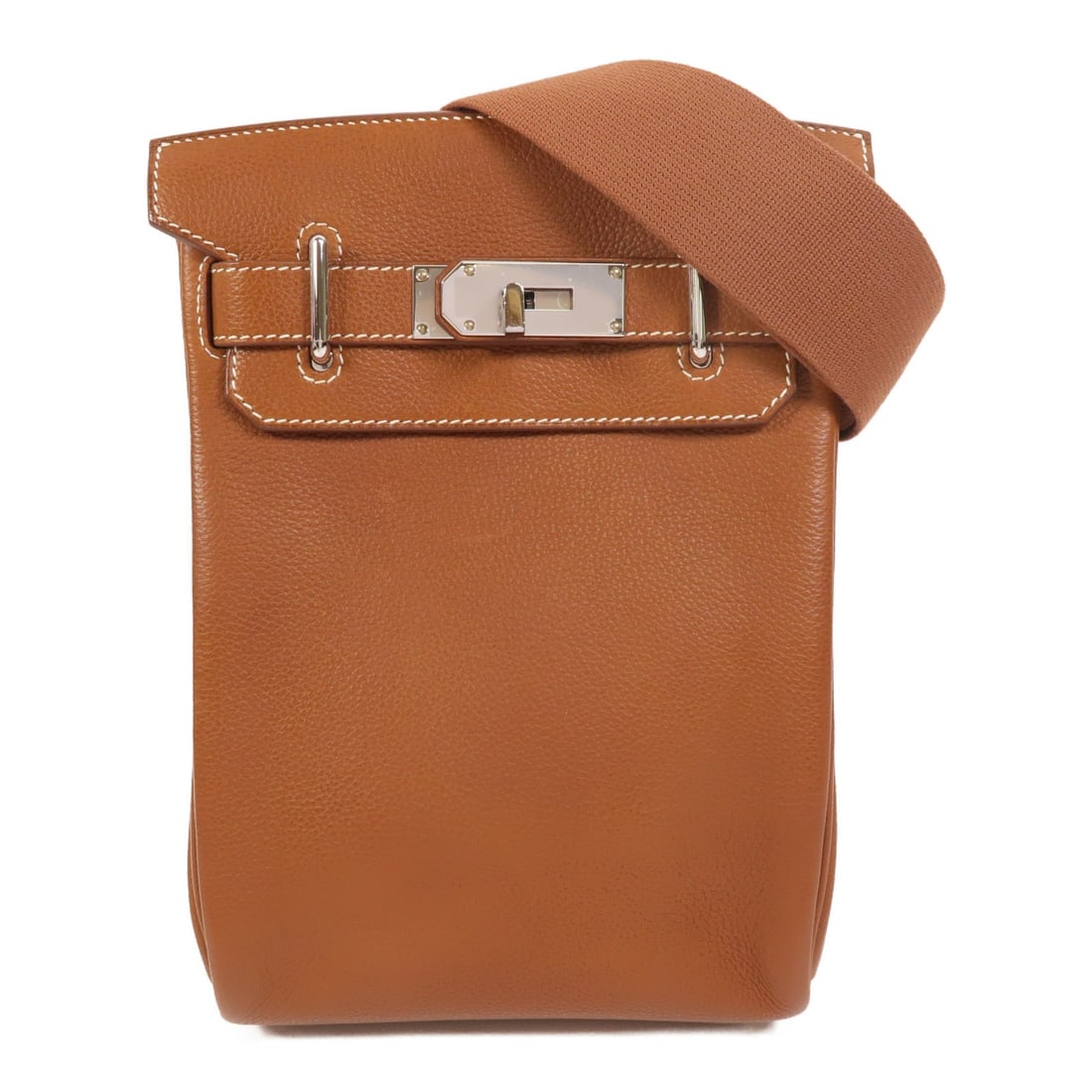 Hermes Barenia Leather Hac A Dos PM Brown Rucksack Backpack with Palladium Hardware: Hermes Barenia Leather Hac A Dos PM Brown Rucksack Backpack with Palladium Hardware This Hermes HAC A Dos PM rucksack backpack is crafted from Barenia leather in a rich brown color. Designed as a shou