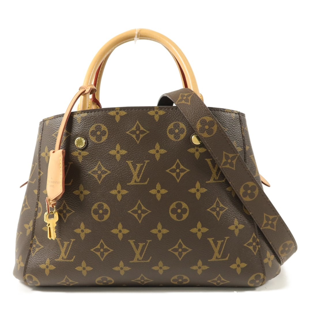Louis Vuitton Montaigne BB Monogram Brown 2 Way Shoulder Bag GHW: Louis Vuitton Montaigne BB Monogram Brown 2 Way Shoulder Bag GHW This Louis Vuitton Montaigne BB 2-way shoulder bag features the classic LV monogram pattern in brown on durable PVC coated canvas. The 