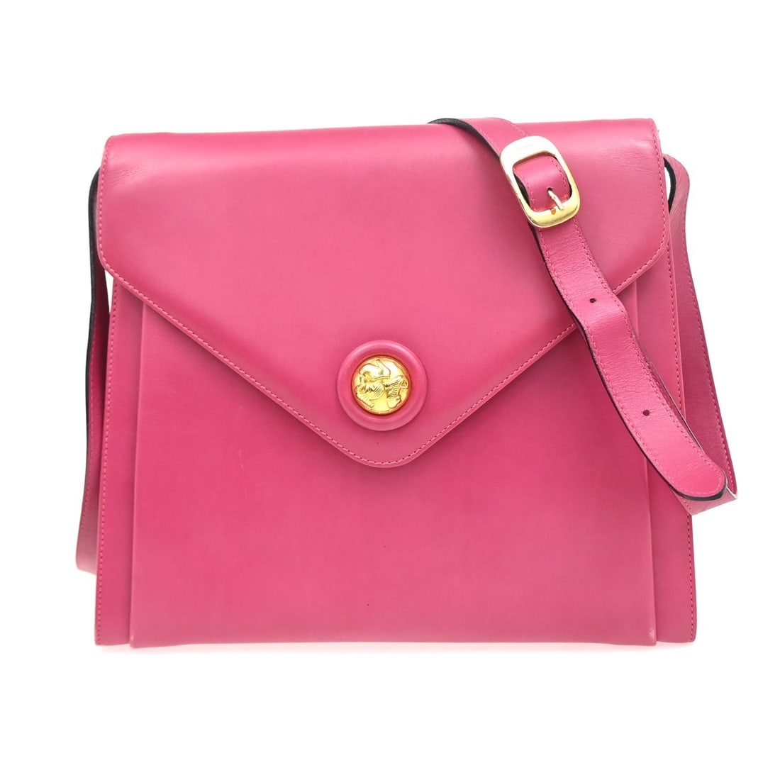 Leather Pink Shoulder Bag by Salvatore Ferragamo Vintage Model: Leather Pink Shoulder Bag by Salvatore Ferragamo Vintage Model This vintage Salvatore Ferragamo shoulder bag is crafted from pink leather and designed for women. It features a compact silhouette suita