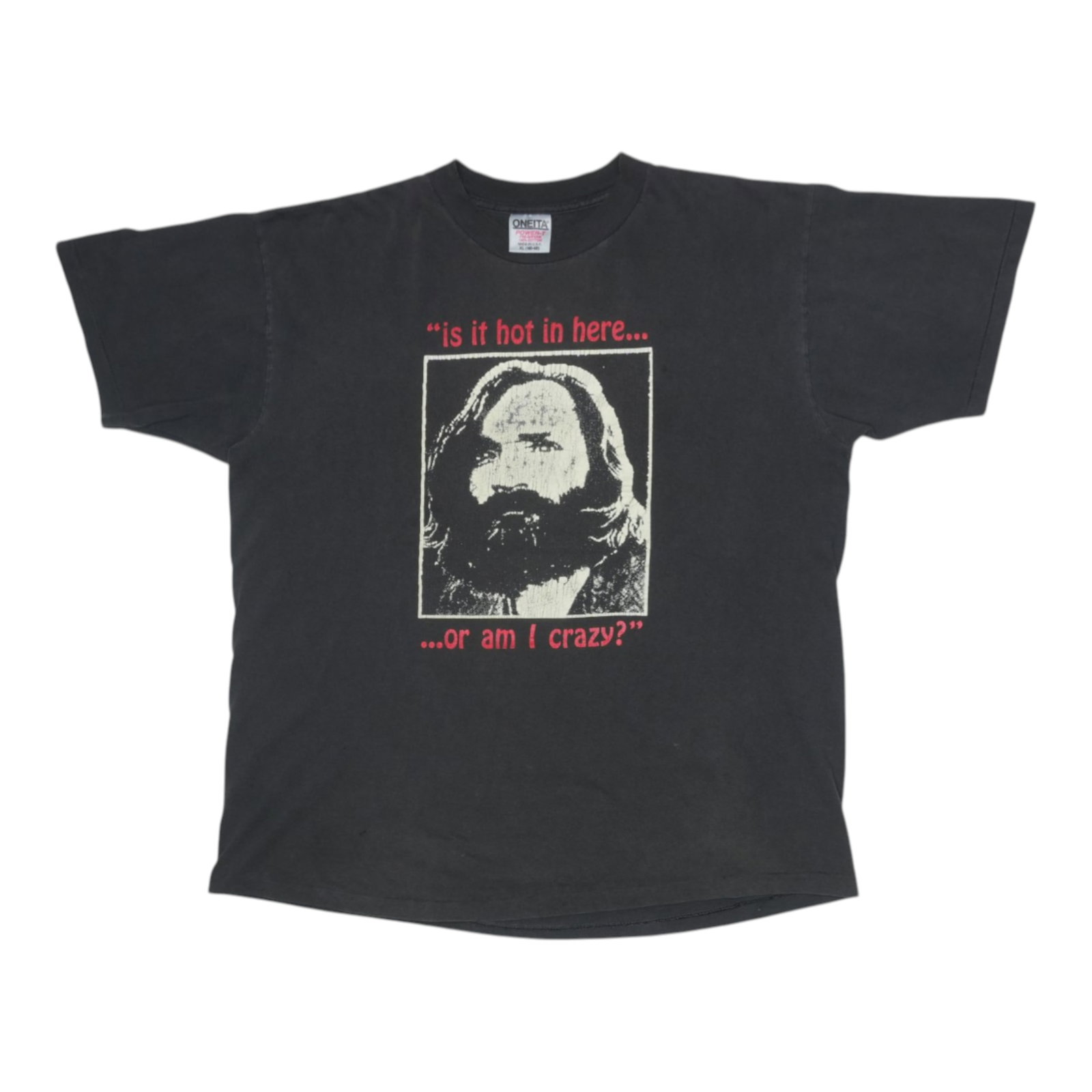 Vintage 1990s Charles Manson Black Glow in the Dark Cotton T-Shirt (1 of 6)