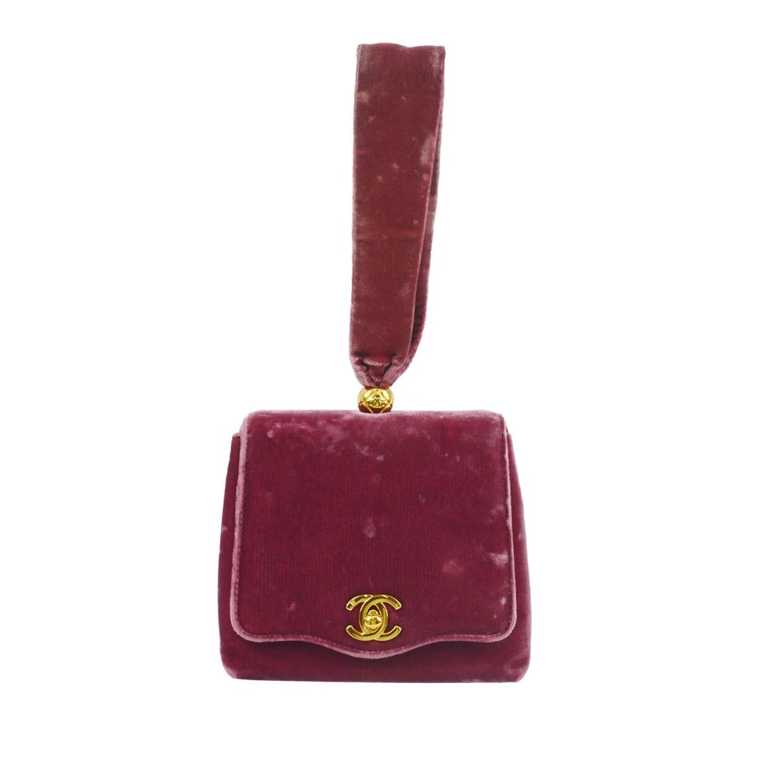 Chanel Pink Velvet Leather Mini Evening Hand Bag Matelasse Classic Flap (1 of 11)