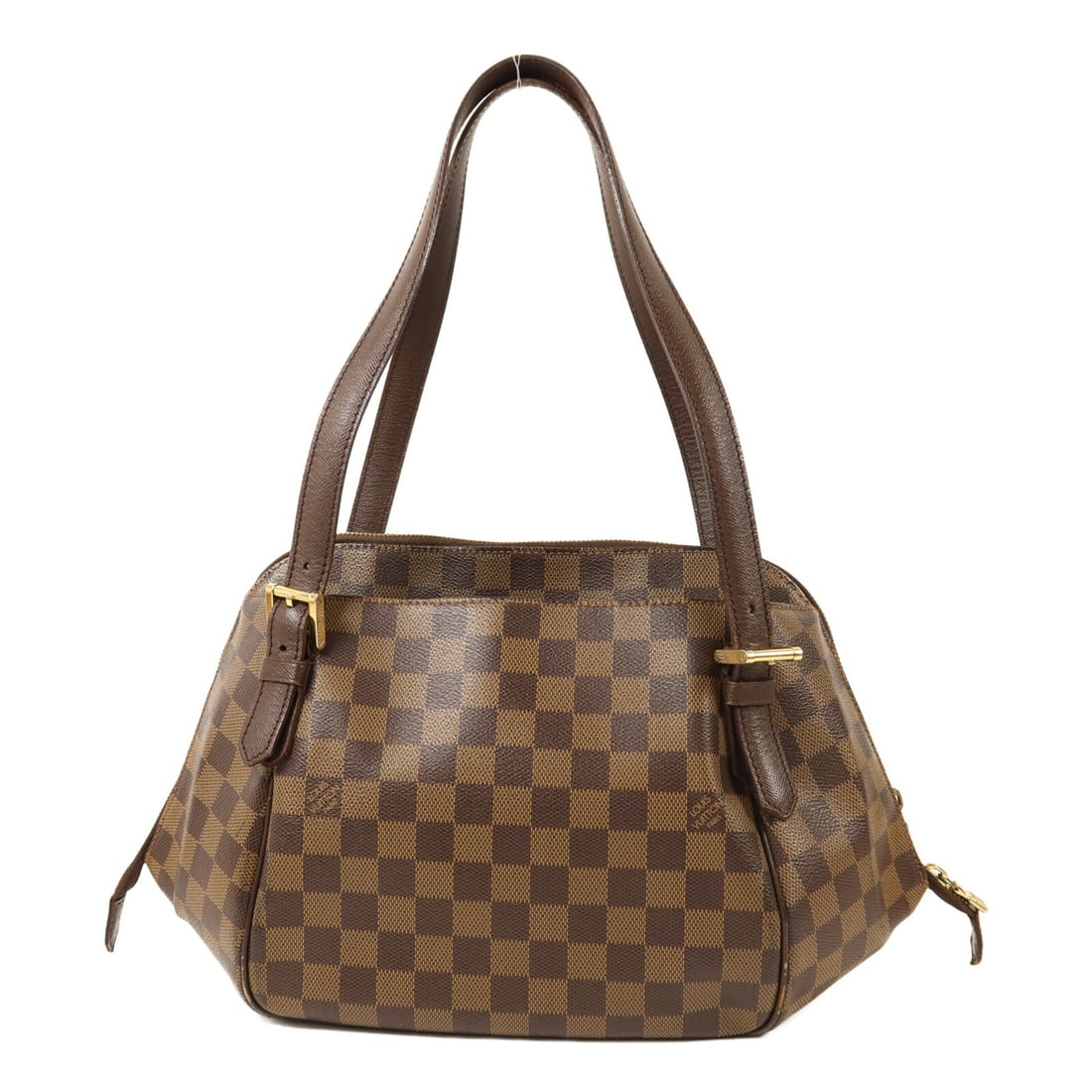 Louis Vuitton Belem MM Damier Shoulder Bag Brown PVC Canvas Gold Hardware: Louis Vuitton Belem MM Damier Shoulder Bag Brown PVC Canvas Gold Hardware This Louis Vuitton Belem MM shoulder bag features the iconic Damier brown pattern crafted in PVC coated canvas. Designed for w