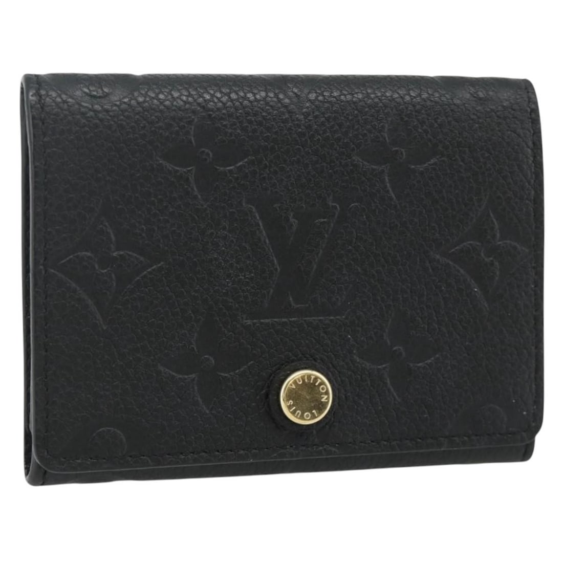 Louis Vuitton Monogram Empreinte Black Card Case M58456: Louis Vuitton Monogram Empreinte Black Card Case M58456 This Louis Vuitton Empreinte card case is crafted from black Monogram Empreinte leather, offering a sophisticated and compact solution for organ