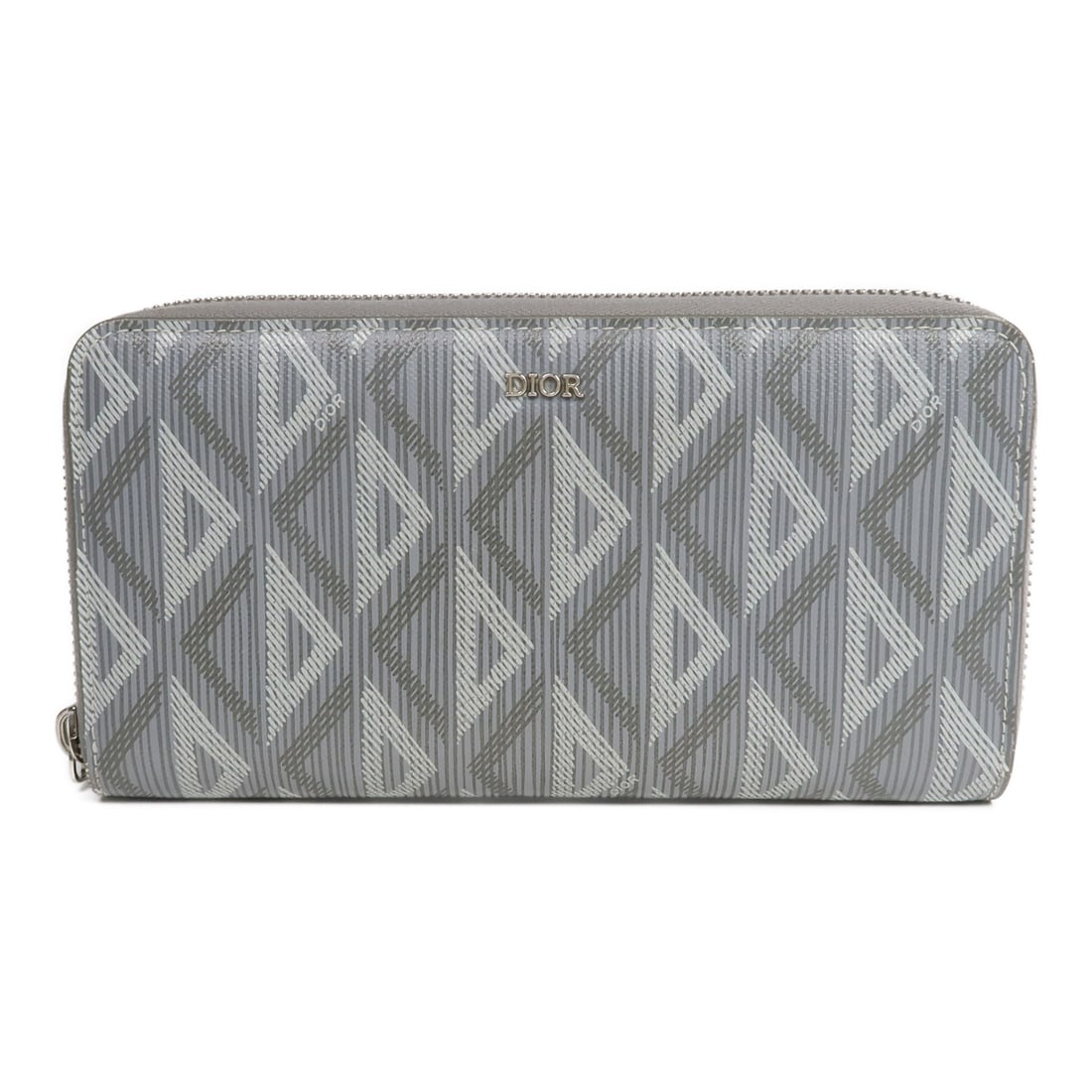 Dior CD Diamond Gray PVC Coated Canvas Long Wallet: Dior CD Diamond Gray PVC Coated Canvas Long Wallet This Christian Dior long wallet features a sophisticated gray PVC coated canvas exterior, offering both durability and style. Designed in an around z