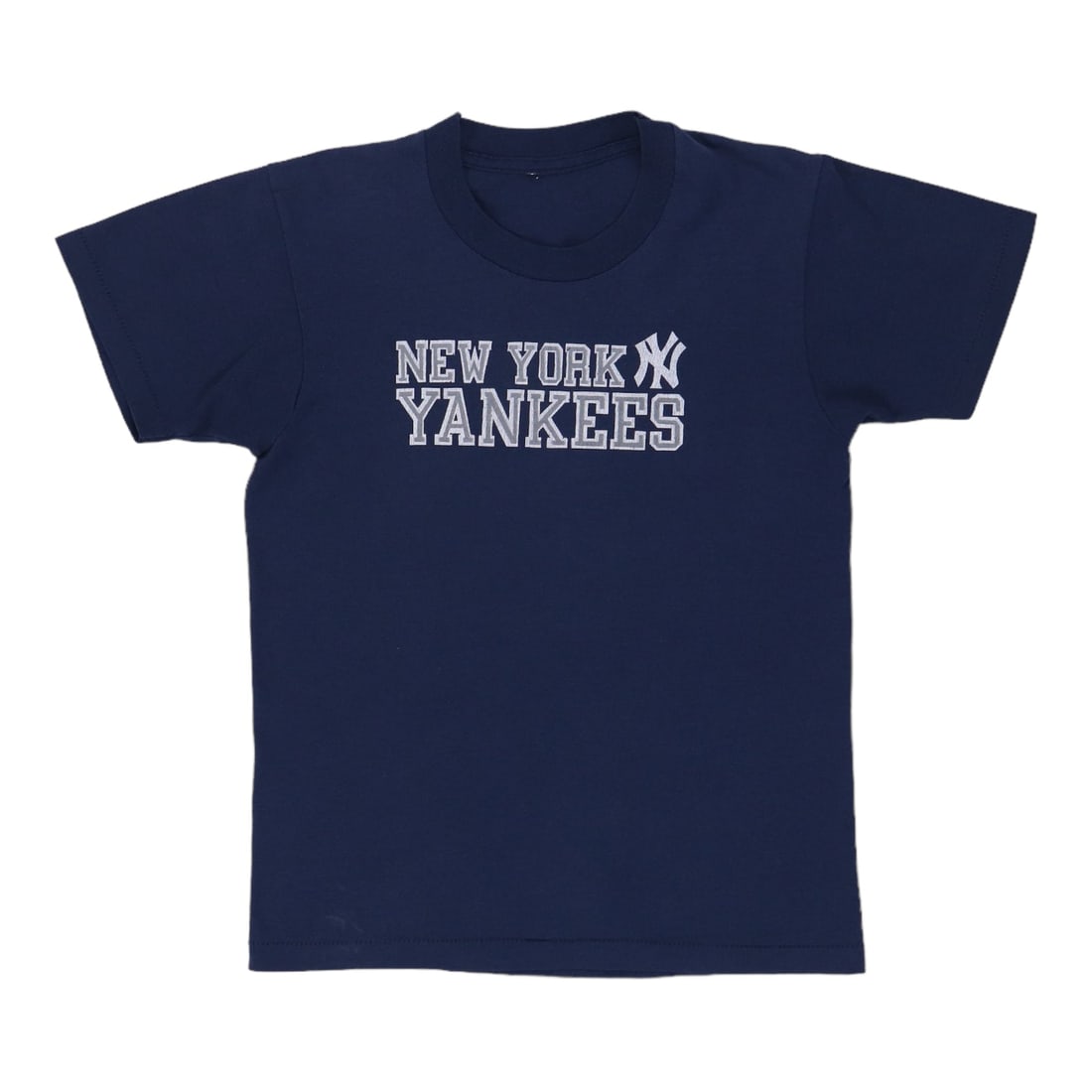 Vintage 1980s Blue New York Yankees Poly Cotton Shirt: Vintage 1980s Blue New York Yankees Poly Cotton Shirt This is an original vintage 1980s New York Yankees shirt, not a modern reproduction. The shirt is blue and made from a 50/50 polyester and cotton 