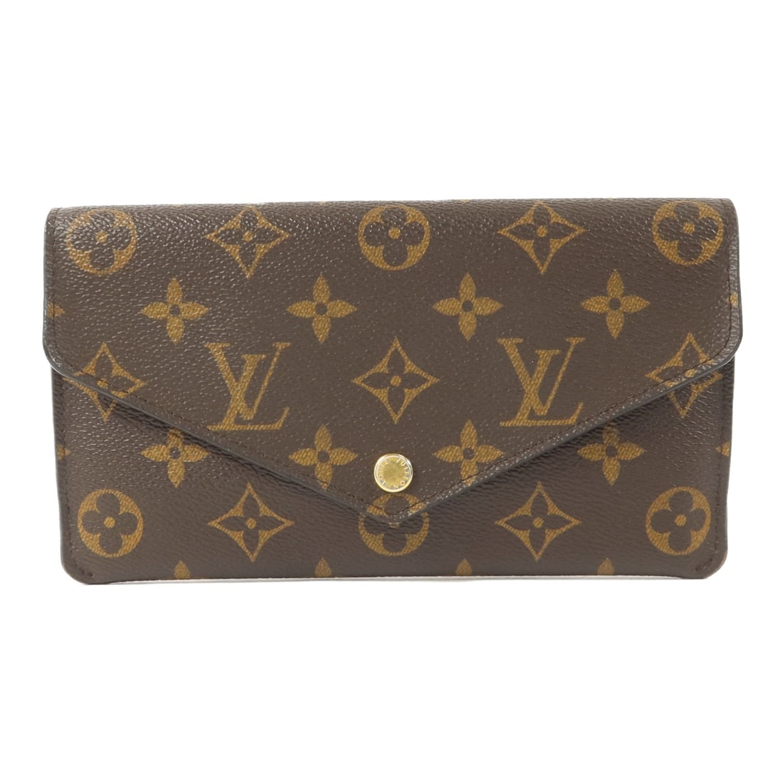 Louis Vuitton Jeanne Wallet Monogram Brown Red GHW: Louis Vuitton Jeanne Wallet Monogram Brown Red GHW This Louis Vuitton Jeanne Wallet features the iconic monogram pattern in brown with red accents. Crafted from durable PVC coated canvas, this bifold 
