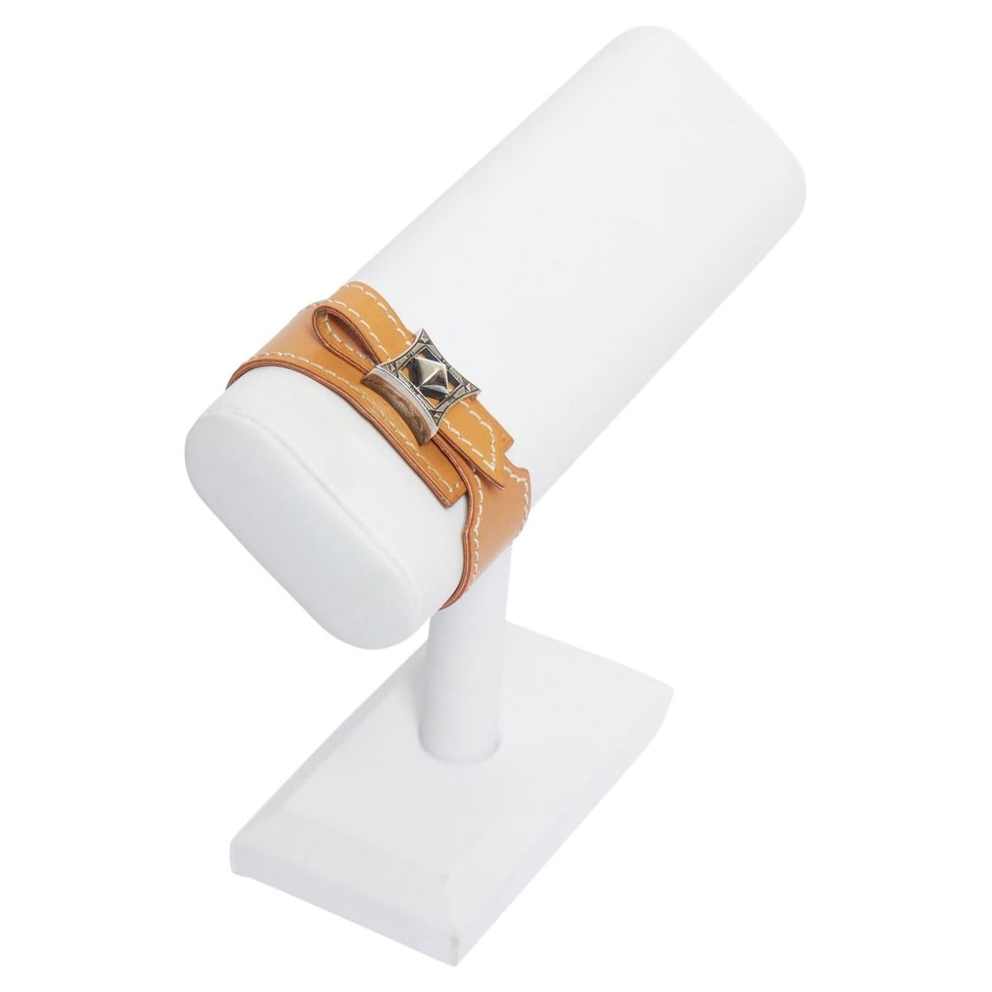 Hermes Touareg Gold Box Calf Leather Bracelet Adjustable Sterling Silver: Hermes Touareg Gold Box Calf Leather Bracelet Adjustable Sterling Silver Introducing the exquisite Hermes Touareg Gold Box Calf Bracelet, a stunning piece crafted from luxurious box calf leather with 