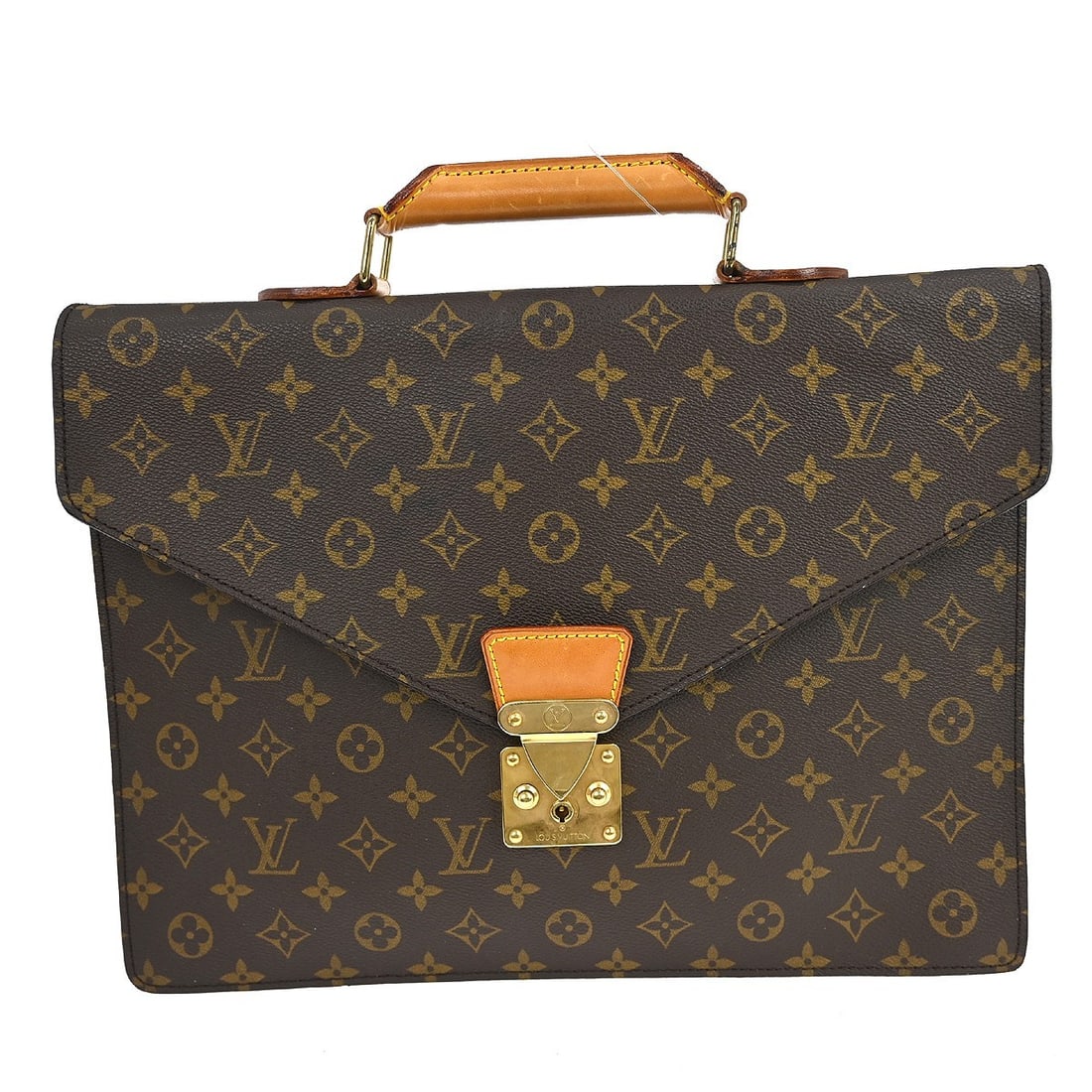 Louis Vuitton Serviette Conseiller Monogram Canvas Large Brown Briefcase: Louis Vuitton Serviette Conseiller Monogram Canvas Large Brown Briefcase This Louis Vuitton Serviette Conseiller briefcase features the iconic monogram canvas leather exterior with beige top handles. 