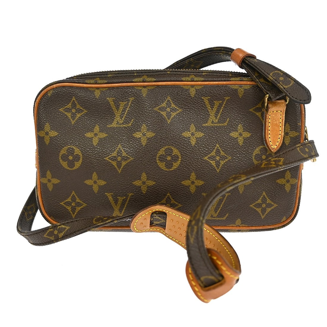 Louis Vuitton Marly Bandouliere Monogram Mini Leather Crossbody Bag M51828: Louis Vuitton Marly Bandouliere Monogram Mini Leather Crossbody Bag M51828 This Louis Vuitton Marly Bandouliere shoulder bag features the iconic Monogram pattern and a compact mini size. Crafted with 