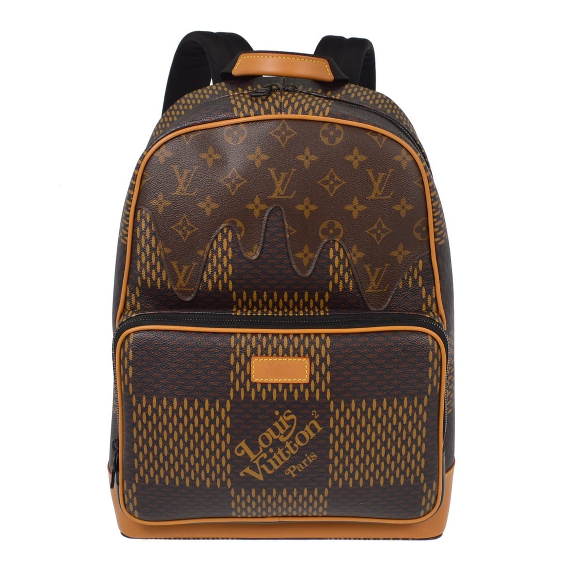 Nigo Campus Backpack by Louis Vuitton Giant Damier Monogram Limited Edition: Nigo Campus Backpack by Louis Vuitton Giant Damier Monogram Limited Edition This Louis Vuitton Nigo Campus Backpack is a limited edition piece crafted from Giant Damier and Monogram canvas in brown. D