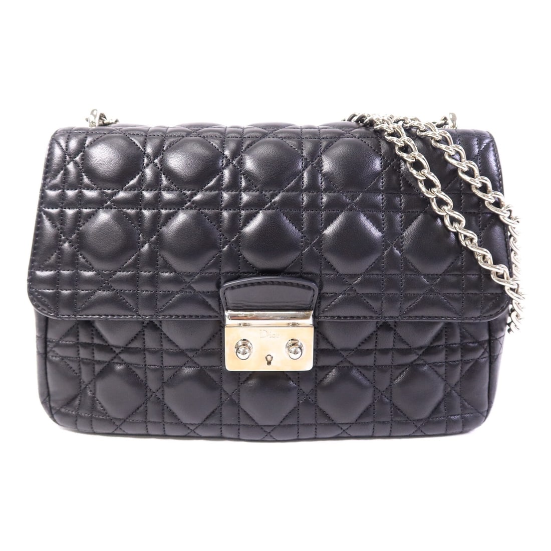 Dior Miss Dior Lambskin Shoulder Bag Black CD SHW: Dior Miss Dior Lambskin Shoulder Bag Black CD SHW This Christian Dior Miss Dior shoulder bag features luxurious black lambskin leather and a sleek, structured silhouette. Designed for women, it offers