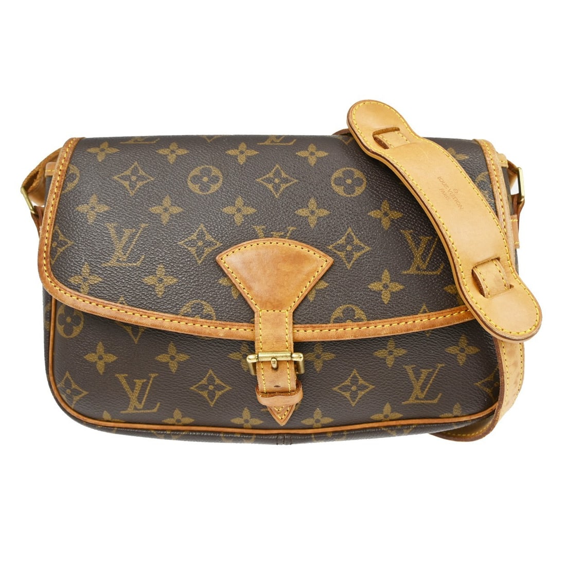 Louis Vuitton Sologne Monogram Canvas Crossbody Flap Shoulder Bag M42250: Louis Vuitton Sologne Monogram Canvas Crossbody Flap Shoulder Bag M42250 This Louis Vuitton Sologne shoulder bag features the iconic monogram canvas leather exterior with a flap buckle closure and log
