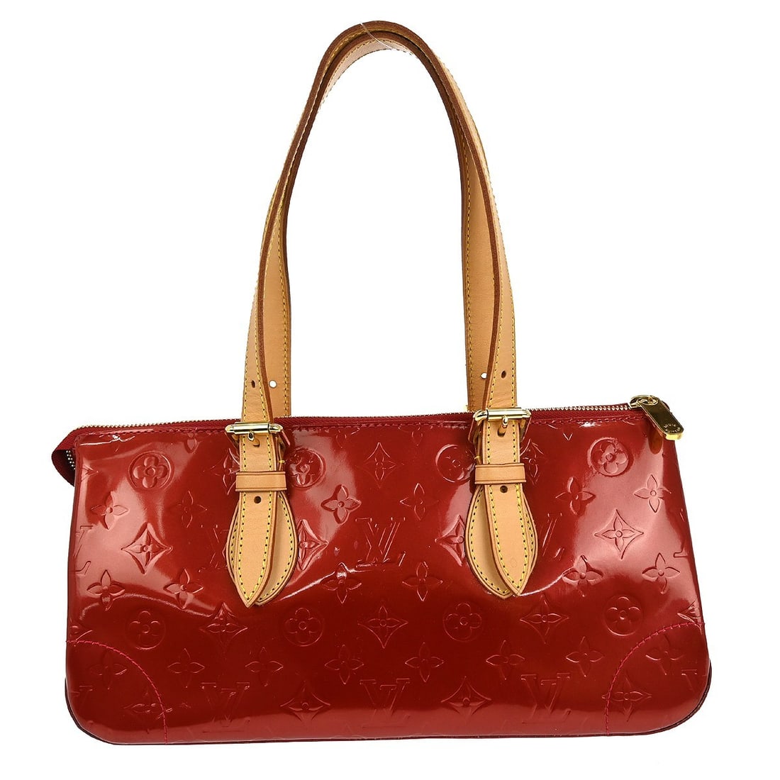 Louis Vuitton Rosewood Avenue Red Patent Leather Monogram Tote Bag: Louis Vuitton Rosewood Avenue Red Patent Leather Monogram Tote Bag The Louis Vuitton Rosewood Avenue Handbag features a striking red Monogram Vernis patent leather exterior. Designed for women, this e