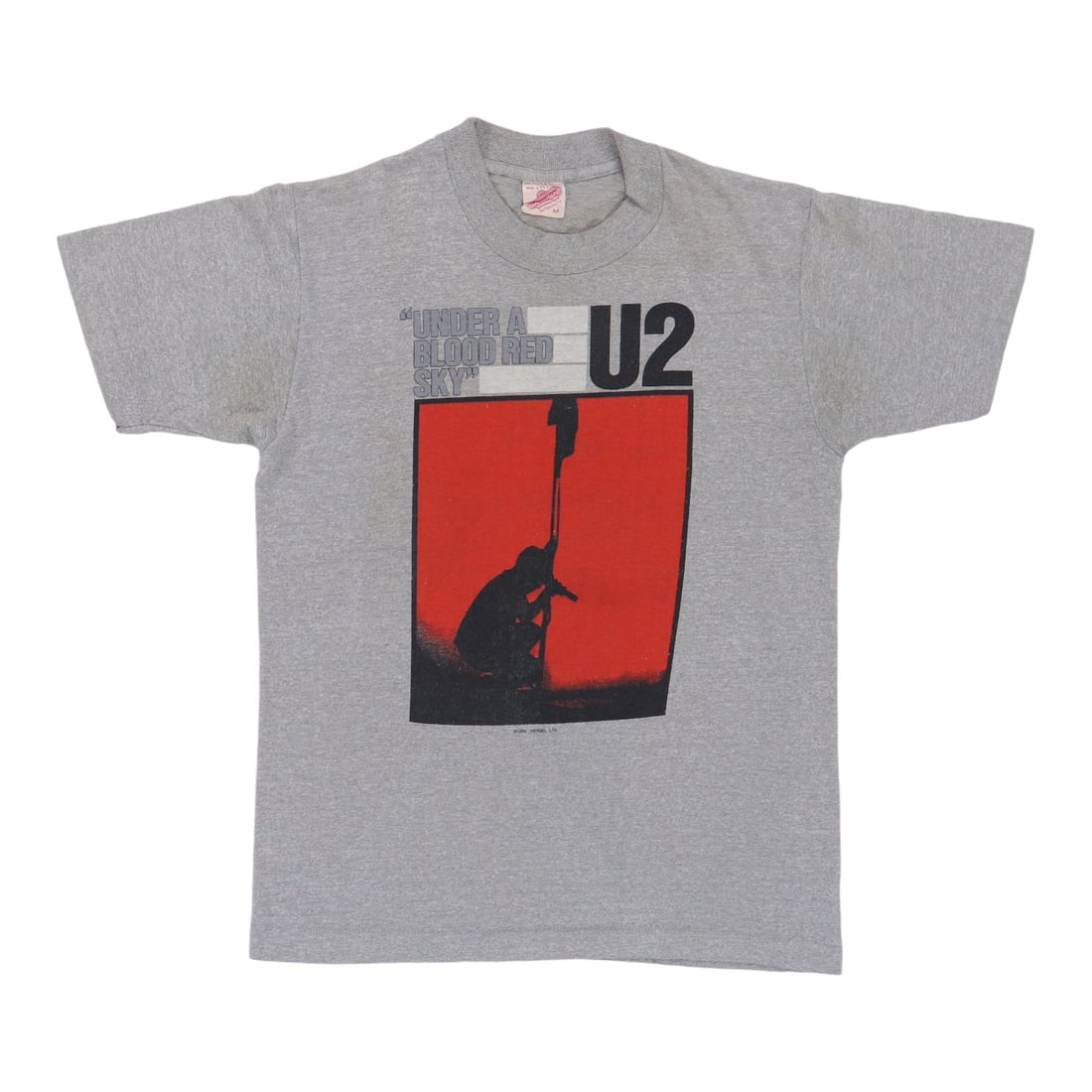 Vintage 1984 U2 Under A Blood Red Sky Poly Cotton Gray Band T Shirt (1 of 10)