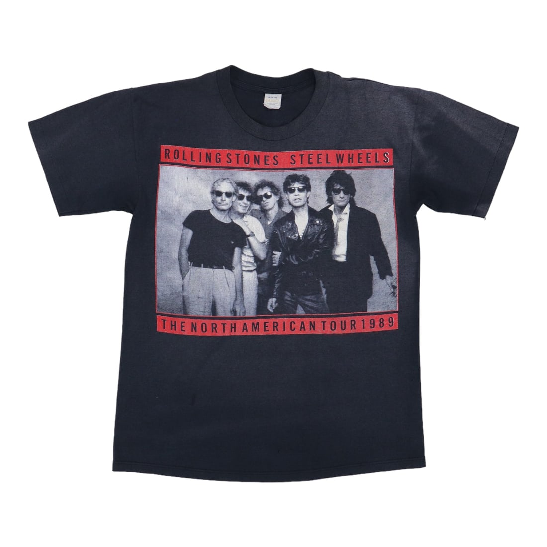Vintage 1989 Steel Wheels Tour Rolling Stones Black Concert T-Shirt Medium: Vintage 1989 Steel Wheels Tour Rolling Stones Black Concert T-Shirt Medium This is an original vintage 1989 Rolling Stones Steel Wheels Tour shirt. It features front and back graphics and is construct
