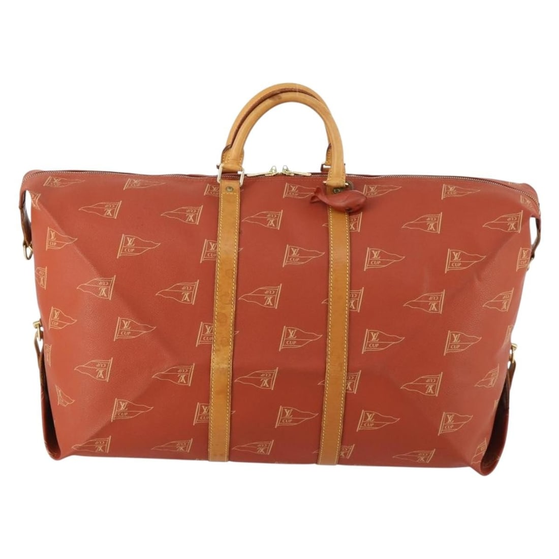 Red PVC Louis Vuitton Cup Garment Bag Unisex France: Red PVC Louis Vuitton Cup Garment Bag Unisex France This Louis Vuitton Cup Garment Cover is crafted from durable red PVC-coated canvas, designed for unisex use. Made in France, it features a spacious 