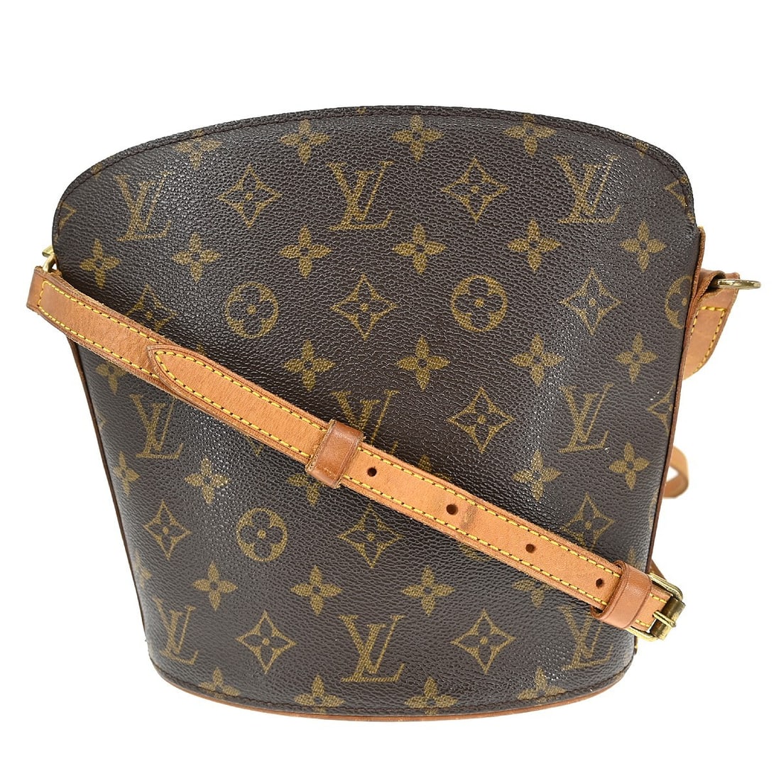 Louis Vuitton Drouot Monogram Canvas Crossbody Shoulder Bag M51290: Louis Vuitton Drouot Monogram Canvas Crossbody Shoulder Bag M51290 This Louis Vuitton Drouot shoulder bag features the iconic Monogram canvas and leather construction in a medium size, designed for ca