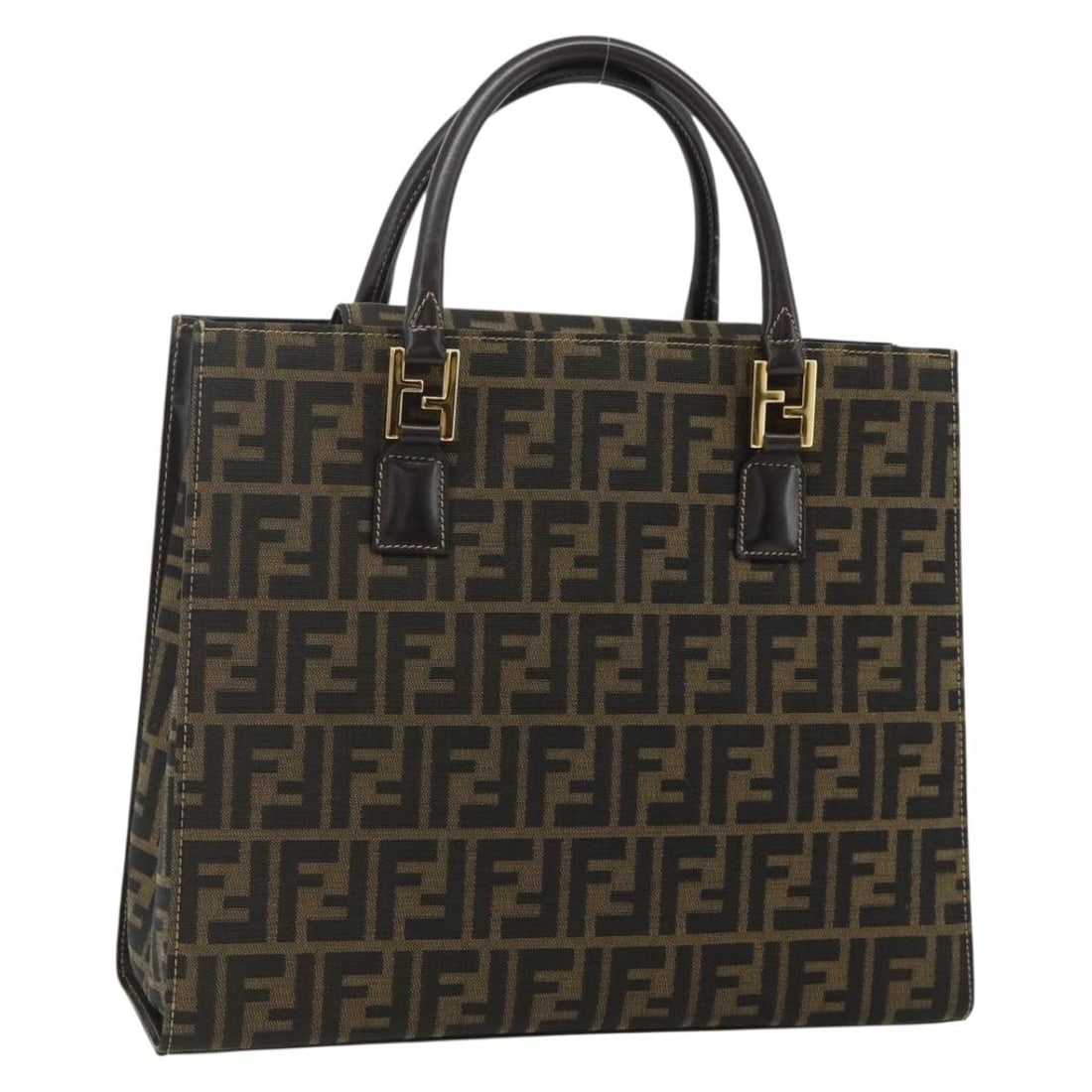 Fendi Zucca Canvas Black Brown Women Handbag Italy: Fendi Zucca Canvas Black Brown Women Handbag Italy This FENDI Zucca Canvas hand bag features the iconic black and brown monogram design. Crafted from Zucca canvas, it offers a spacious interior and cl